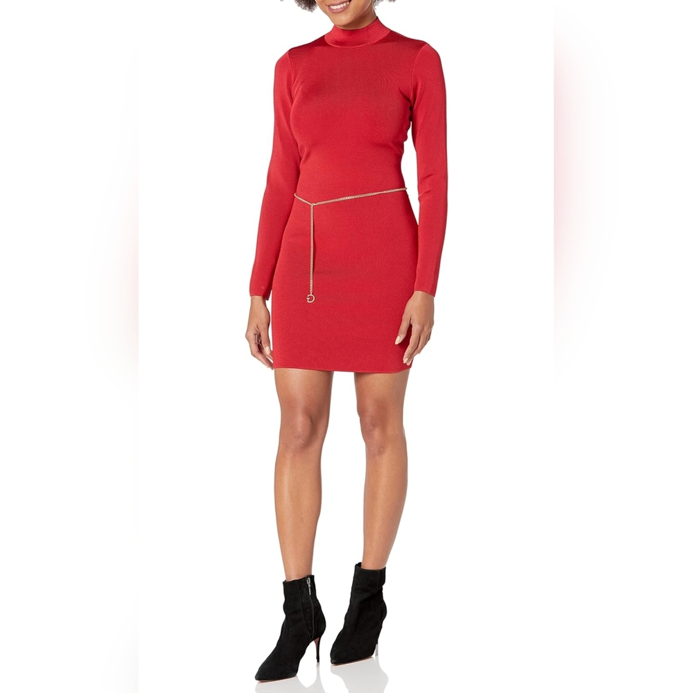 Guess long sleeve Open back Mirage Mariah Dress {Belt chain included}